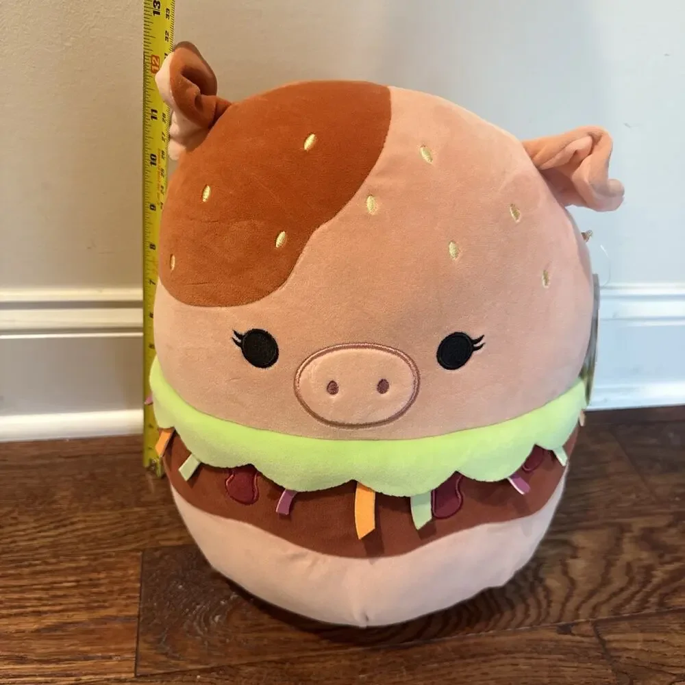 New Squishmallows Carnita Girl Pig BBQ Pulled Pork Sandwich Stuffy Plush Toy NWT